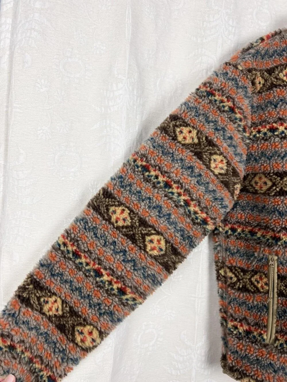 J. Crew Nordic Fair Isle Sherpa Fleece Half-zip Pullover men's S women's M/L